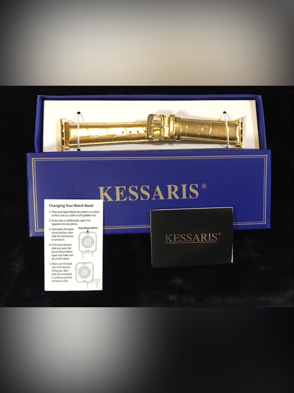 Kessaris Gold Leather Apple Watch Band - Women - 38 to 40 mm